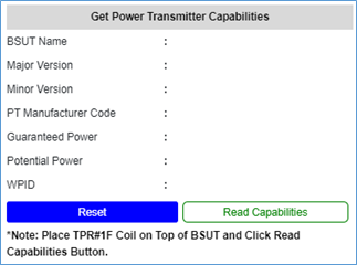 Read DUT Capabilities and Qi Certification with GRL-WP-TPR-C3_power transmitter capabilities