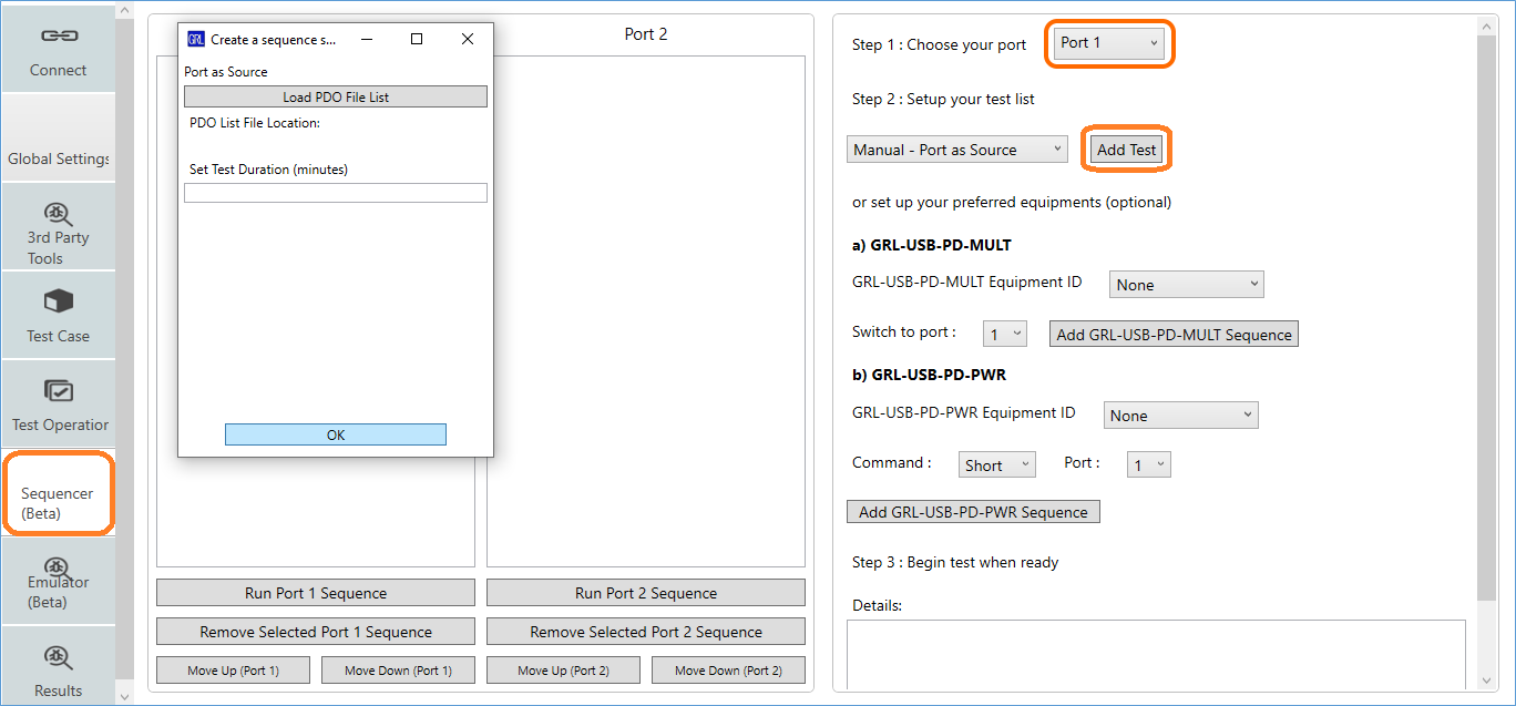 How to Run Test Sequences with GRL-PSP_set up test list_sequencer